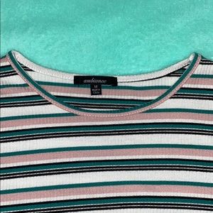 Light colored striped crop top